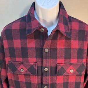 Vince Men's red & blue buffalo check soft long sleeve Flannel shirt M Mint Cond